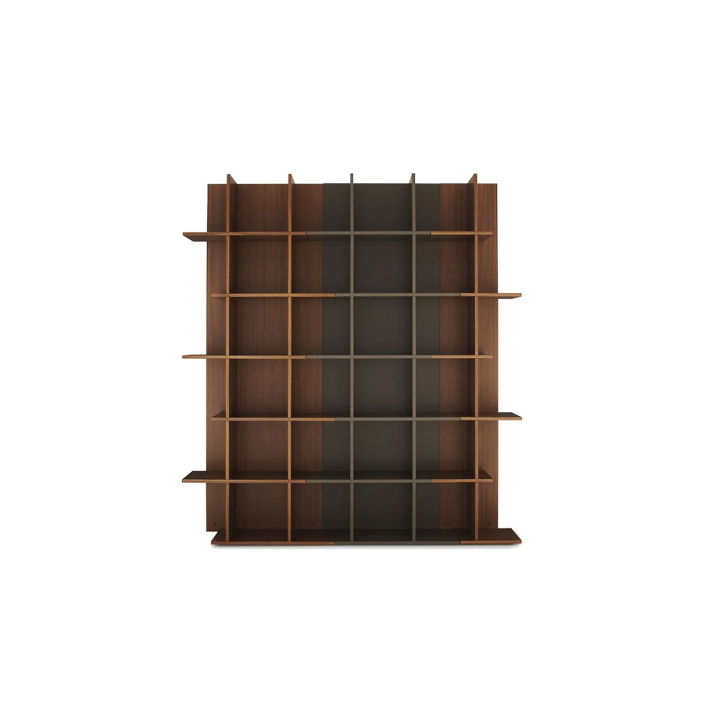 Open modular wooden bookcase